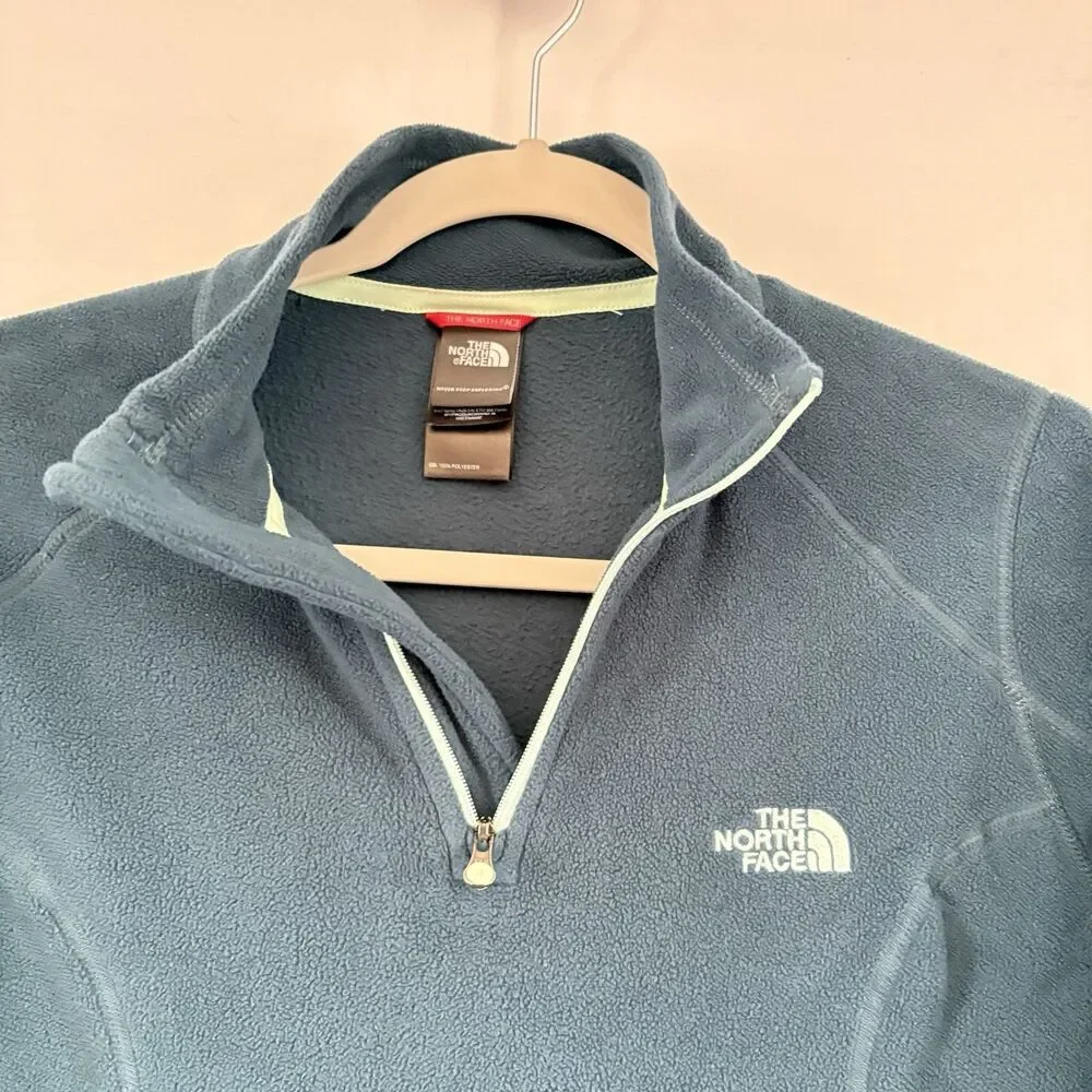 The North Face Blue Fleece Pullover‎ Women 1/4 Zip Polartec Outdoor Hike Small
